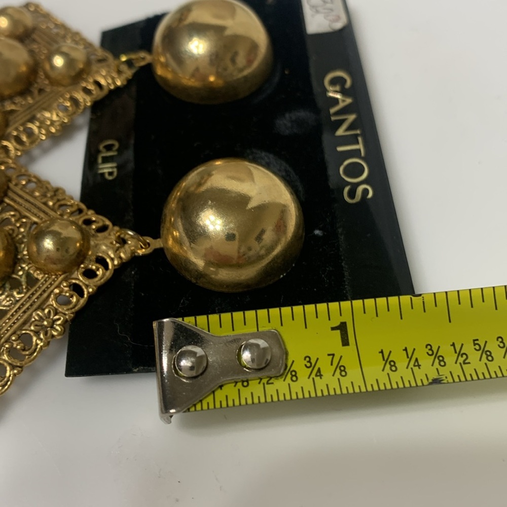 Gold dangle earrings vintage Gypsy boho - Picture 7 of 11